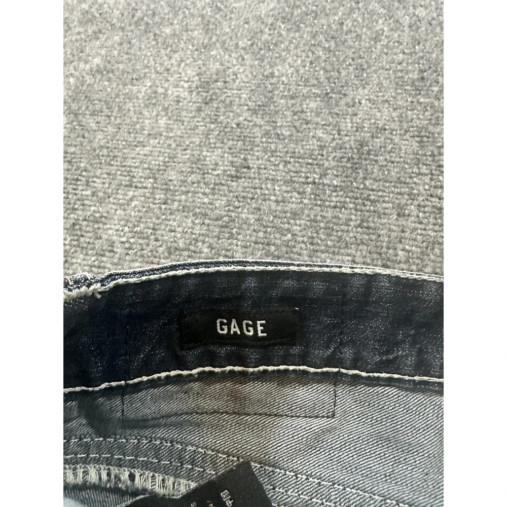 Affliction Mens Blue Jeans 32x33 Gage Straight Leg Whiskered Embroidered Y2K